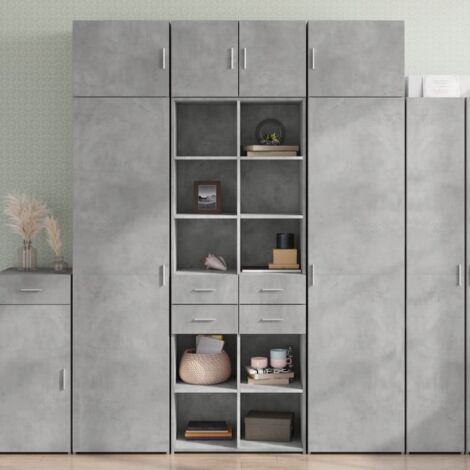 Hochschrank grau Beton 70x42,5x185 cm aus Ingenieurholz