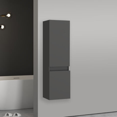 Hochschrank Hängeschrank Soft-Close Badschrank Badezimmer Schrank Anthrazit Matt 110 cm