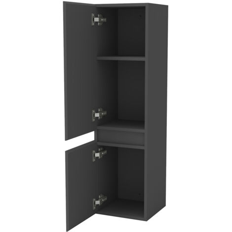 Hochschrank Hängeschrank Soft-Close Badschrank Badezimmer Schrank Anthrazit Matt 110 cm