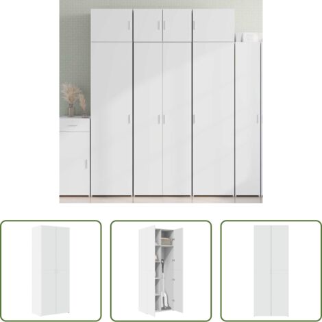 Hochschrank -  Highboard Weiß 70x42,5x185 cm Holzwerkstoff