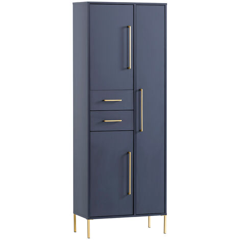 Hochschrank mit 3 Türen KELLA-80 in nachtblau, B/H/T: ca. 67,1/184,3/33,1 cm