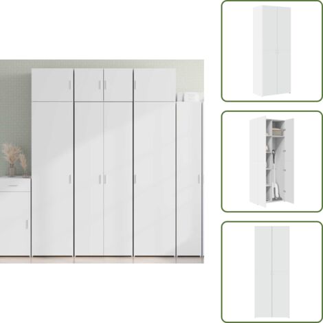 Hochschrank mit Ablage - vidaXL Highboard Weiß 70x42,5x185 cm Holzwerkstoff - Hochschrank Wohnzimmer