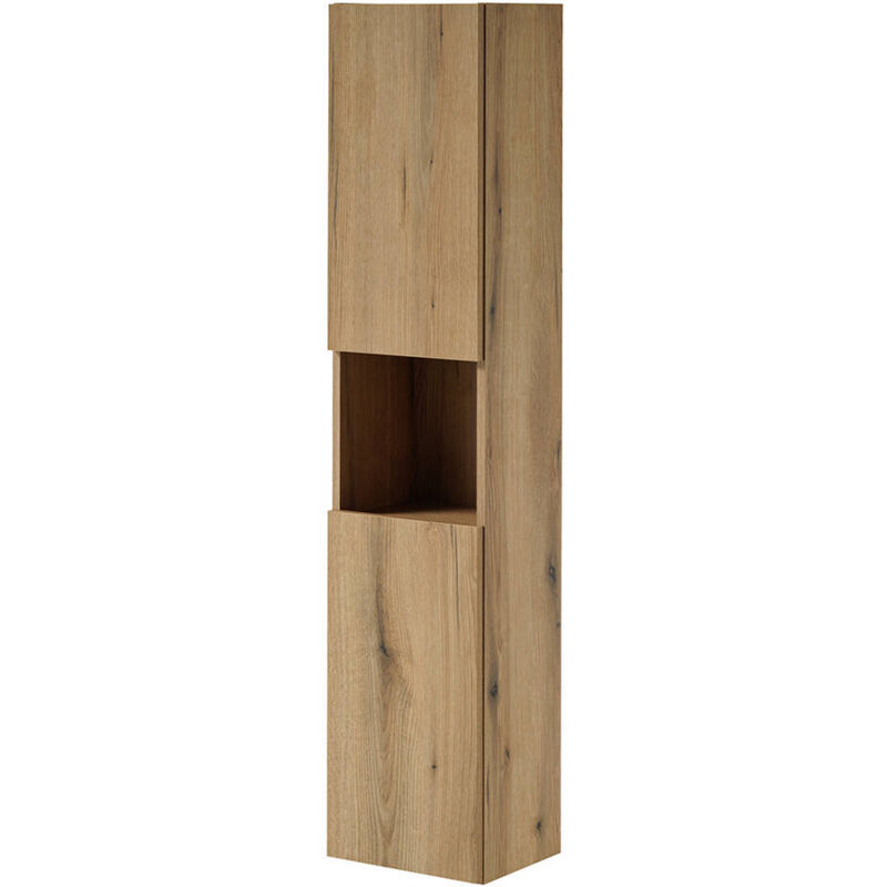 [en.casa] - Hochschrank Skelbolu 140x30x25 Cm Eichenoptik