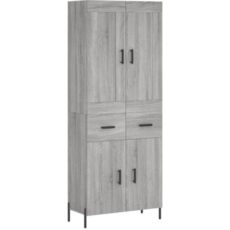 Hochschrank Sonoma grau 69,5 x 34 x 180 cm Ingenieurholz