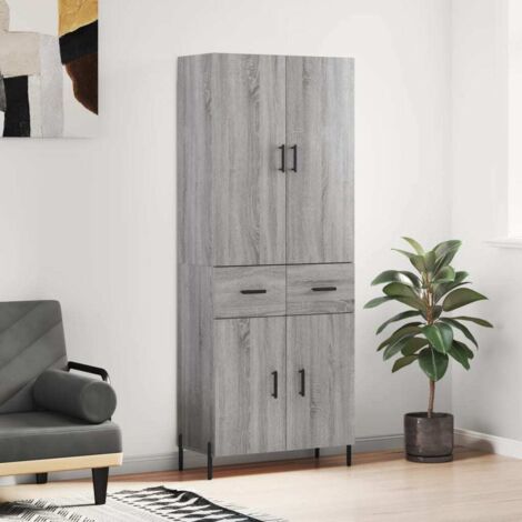 Hochschrank Sonoma Grau 69,5x34x180 cm Holzwerkstoff