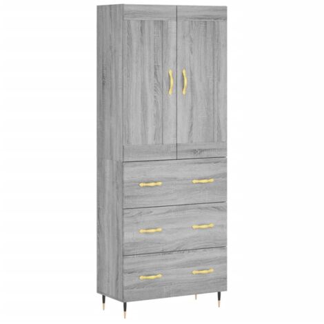 Hochschrank Sonoma grau 69,5x34x180 cm Ingenierieholz