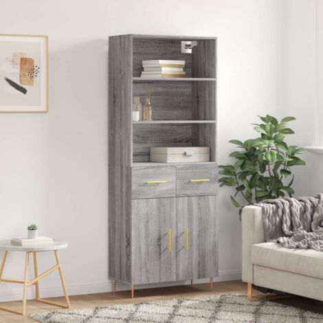 Hochschrank Sonoma grau 69,5x34x180 cm Ingenieurholz