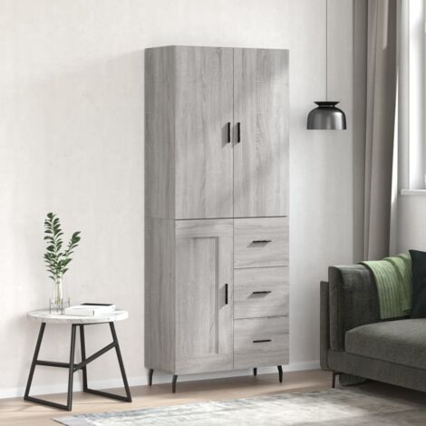 Hochschrank Sonoma Grau 69,5x34x180 cm Ingenieurholz