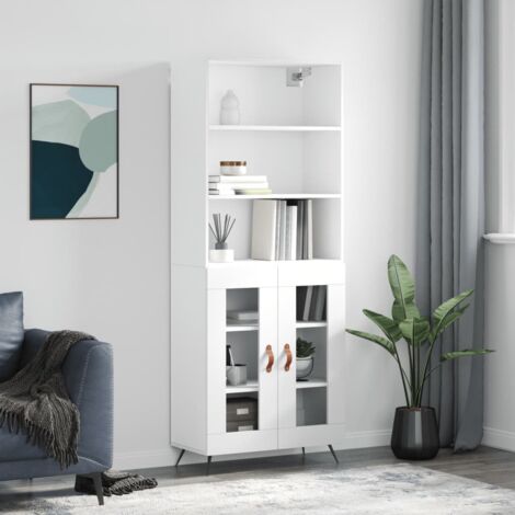 Hochschrank Weiß 69,5x34x180 cm Engineering Holz