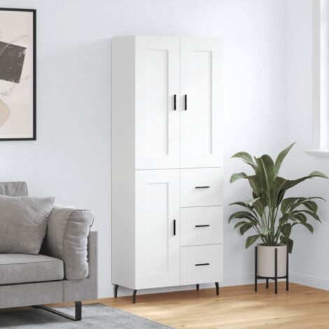 Hochschrank Weiß 69,5x34x180 cm Ingenieuholz
