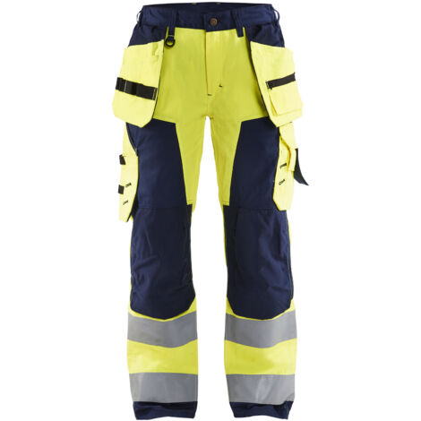 Hochsichtbare Arbeitshose Damen 7156 - Neon Gelb / Marine XL - FR(46) - SE(C44) - Normen