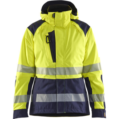 Hochsichtbare Damen-Hardshell-Arbeitsjacke 4436 - Gelb/Navy S