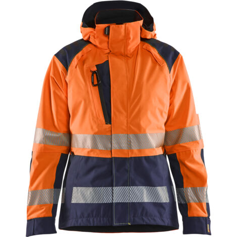 Hochsichtbare Damen-Hardshell-Arbeitsjacke 4436 - Orange/Navy M