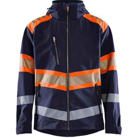 Hochsichtbare Softshell-Arbeitsjacke 4494 - Marine/Orange L