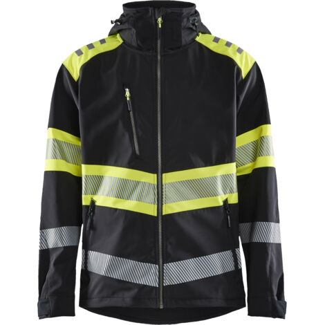 Hochsichtbare Softshell-Arbeitsjacke 4494 - Schwarz/Neongelb M