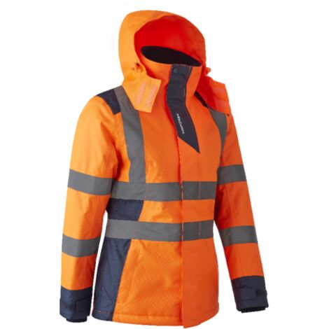 Hochsichtbarer Arbeitsparka fÃ¼r Damen HORA â€“ Orange HV/Marine S
