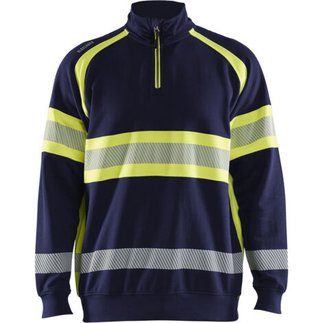 Hochsichtbarer Arbeitssweatshirt 3553 - Marine/Gelb L