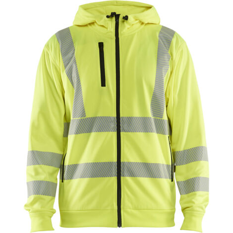 Hochsichtbarer Kapuzen-Work-Sweatshirt mit Reißverschluss 3565 - Gelb L