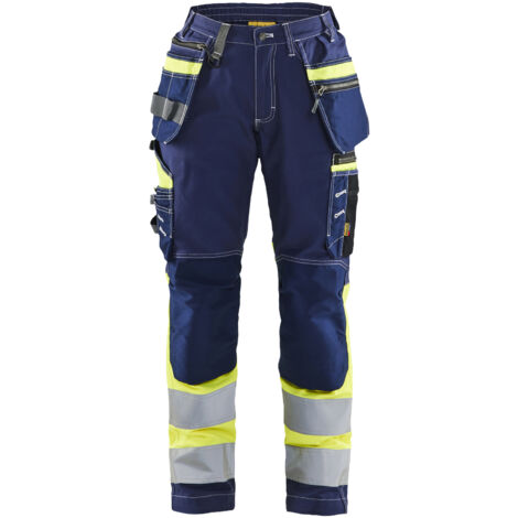 Hochsichtbarer Stretch-Arbeitshose Damen Klasse 1 Damen 7196 - Marine/Gelb XL - FR(46) - SE(C44) - Normen