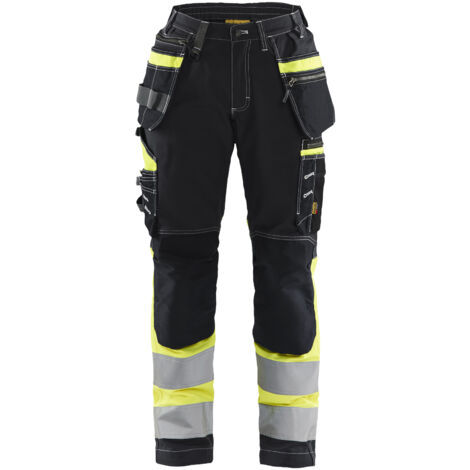 Hochsichtbarer Stretch-Arbeitshose Damen Klasse 1 Damen 7196 - Schwarz/Gelb M - FR(40) - SE(C38) - Normen