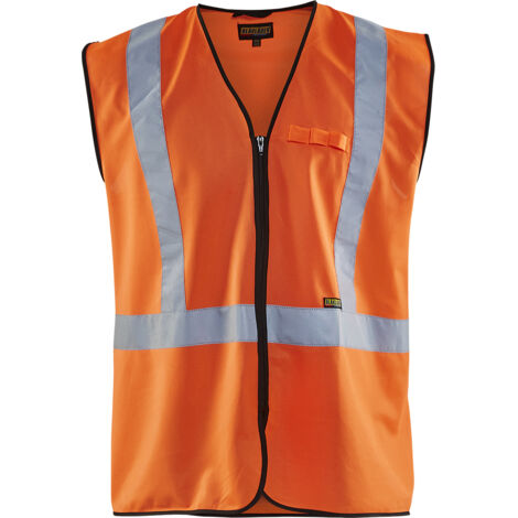 Hochsichtbarer, zipbarer Arbeitsschutzweste 3029 – Neonorange S/M