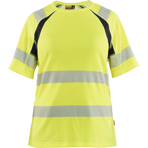 Hochsichtbares Damen-Arbeitst-Shirt 3503 – Gelb/Schwarz L