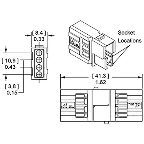 Hochstrom-Batteriesteckverbinder für 15 - 45 A 1327G16FP  Gelb APP Inhalt: 1 St.