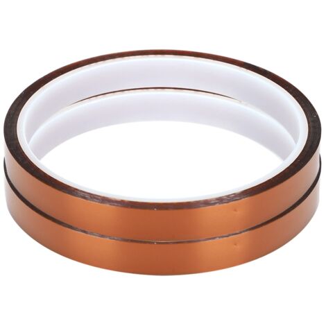 Hochtemperatur-Polyimid-Klebeband, 33 m, 2 Stück, gelbbraun, 10 mm Zubehör