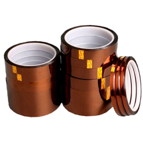 Hochtemperatur-Thermorollen – 4 Polyimid-Klebebänder 0,5 cm x 33 m für Sublimation und Isolierung