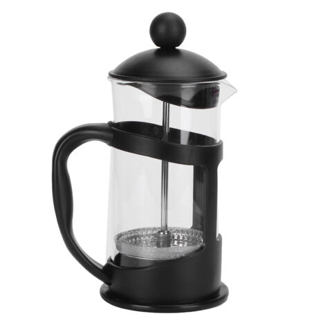 Hochtemperaturbeständiger Filterkessel aus Borosilikatglas für Kaffee und Tee, manuelle Zubereitung, 1000 ml, Schwarz