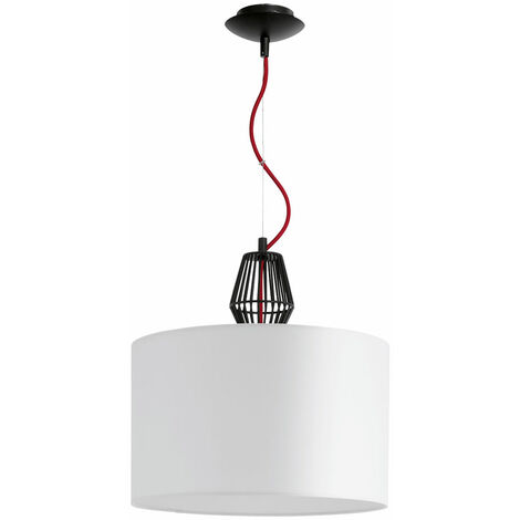 Hochwertige Decken Hänge Leuchte Stoff Lampen Schirm Wohn Ess Zimmer Beleuchtung Eglo 93974