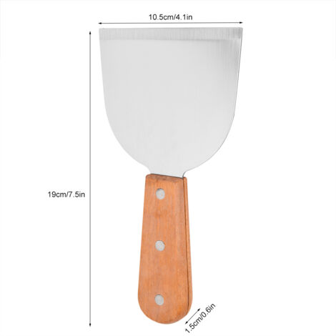 Hochwertige Grillschaufel mit Holzgriff + Grillwender, robustes und korrosionsbeständiges Edelstahlmaterial, komplettes Grillset (mehrfarbige Maisschälgabel), 19 cm Größe zum Grillen und Kochen