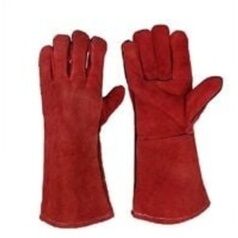 Hochwertige, hitzebeständige Schweißerhandschuhe aus Leder mit Futter, geeignet für Holzöfen, Kaminöfen, Grills und als Gartenhandschuhe für Herren.