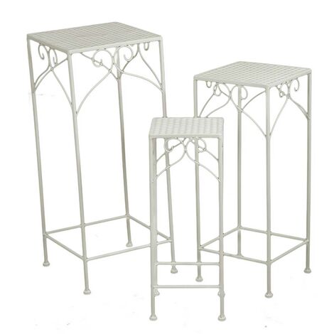 Hochwertige Metallsäule Milena 1-3, quadratisch, weiß, 30x30x73 cm