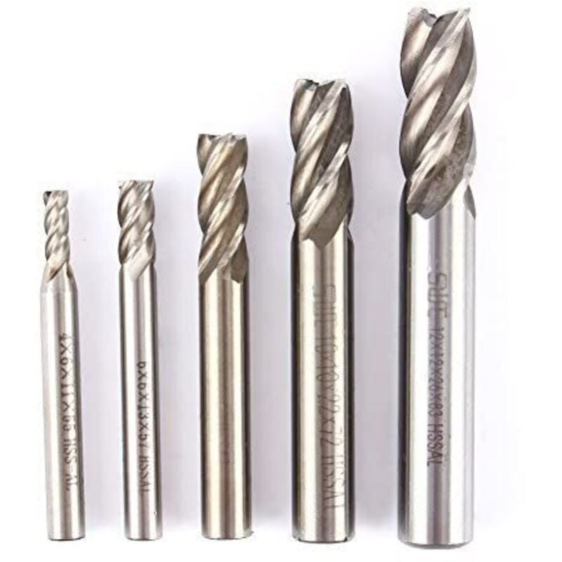 Image of Hochwertiger 4mm-12mm HSS CNC Zylinderschaft 4-Flöten-Schaftfräser-Bohrer