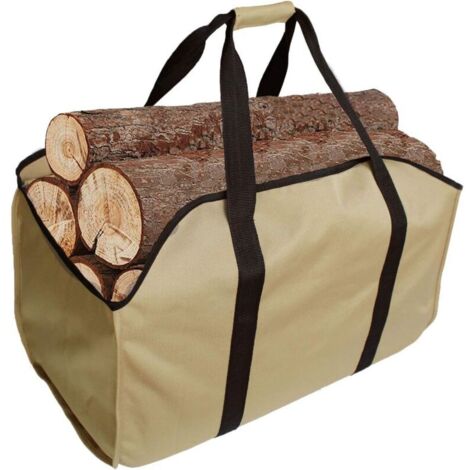 Hochwertiger Brennholzsack aus Polyester, tragbarer Brennholzkorb, faltbarer Kaminsack, wasserdichter Kaminsack (khaki)