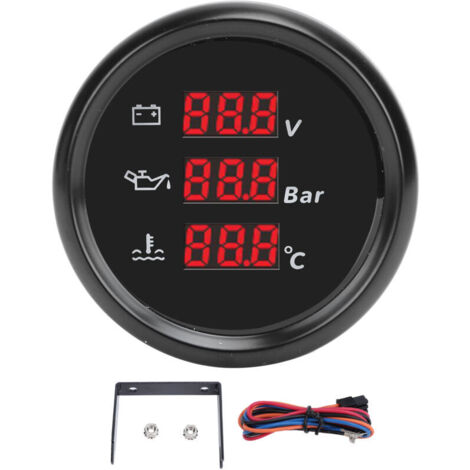 Hochwertiges 52-mm-Digitalinstrument zur Überwachung von Spannung, Öldruck und Wassertemperatur, wasserdicht für Boote, Yachten und Wohnmobile.