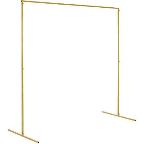 MAEREX Hochzeit Bogen Stand im Freien Hinterhof Garten Zeremonie Party Bühne Hintergrund 2x2M/6.56Ft Champagner-Gold