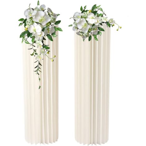 Hochzeit Tafelaufsätze Karton Vasen - 2 Pcs 39.4in hohe Blume Vase Blumen Stehen für Party Tische Dekorationen - Elegante Bulk-Hochzeiten Dekoration Tabelle Zylinder Tafelaufsatz Steht