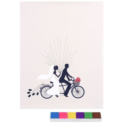 Hochzeitsleinwand mit Fahrradmotiven – Kreative DIY-Idee für die Zeremonie