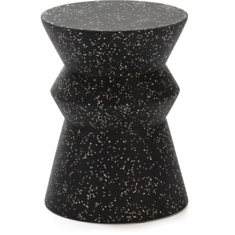 Hocker 35X35X46 Schwarzer Epoxid-Terrazzo