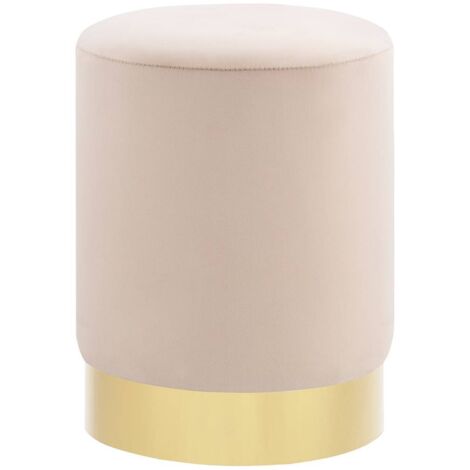 Hocker Aprikose und Golden Samt 28 x 36 cm