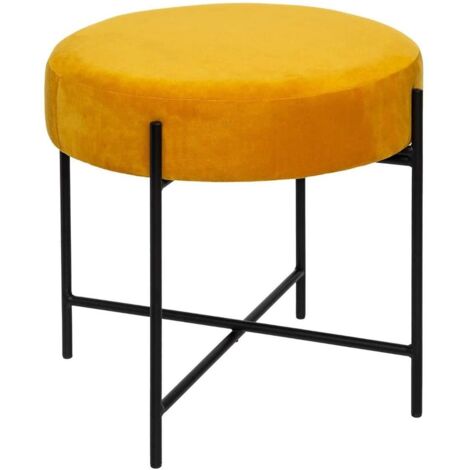 Hocker Arty ockerfarben aus Samt