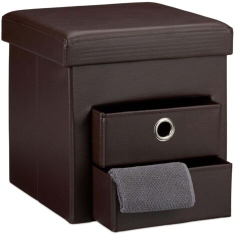 Hocker aus kunstleder mit 2 fachern