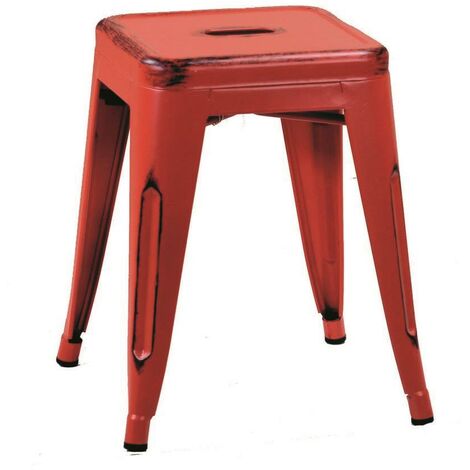 Hocker aus rotem Bristol-Eisen cm39x39h45