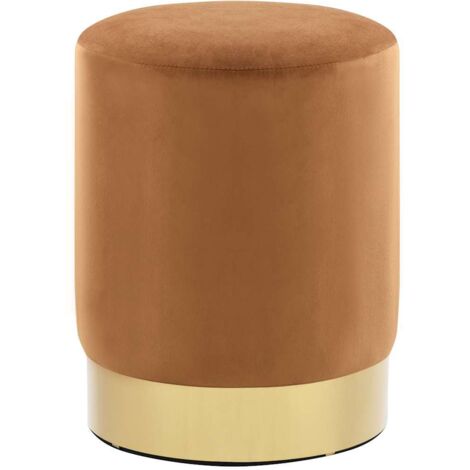 Hocker Braun und Golden Samt 28 x 36 cm