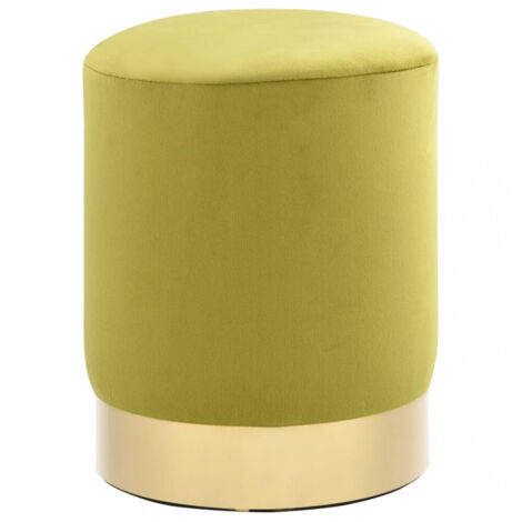 Hocker in Senfgelb und Gold aus Samt