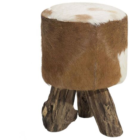 Hocker KENT Echtleder Goldbraun