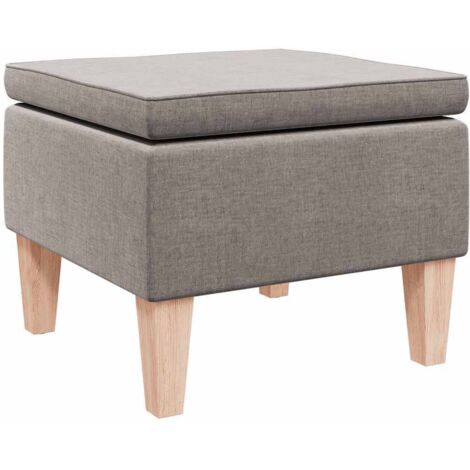 Hocker mit Holzbeinen Taupe Stoff vidaXL