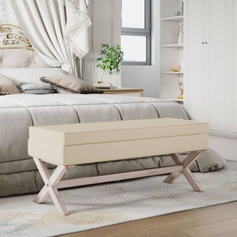 Hocker mit Stauraum 110x45x49 cm Leinen vidaXL